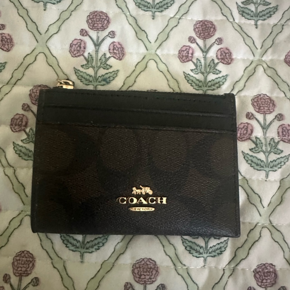 Coach Brown and Black Card Holder